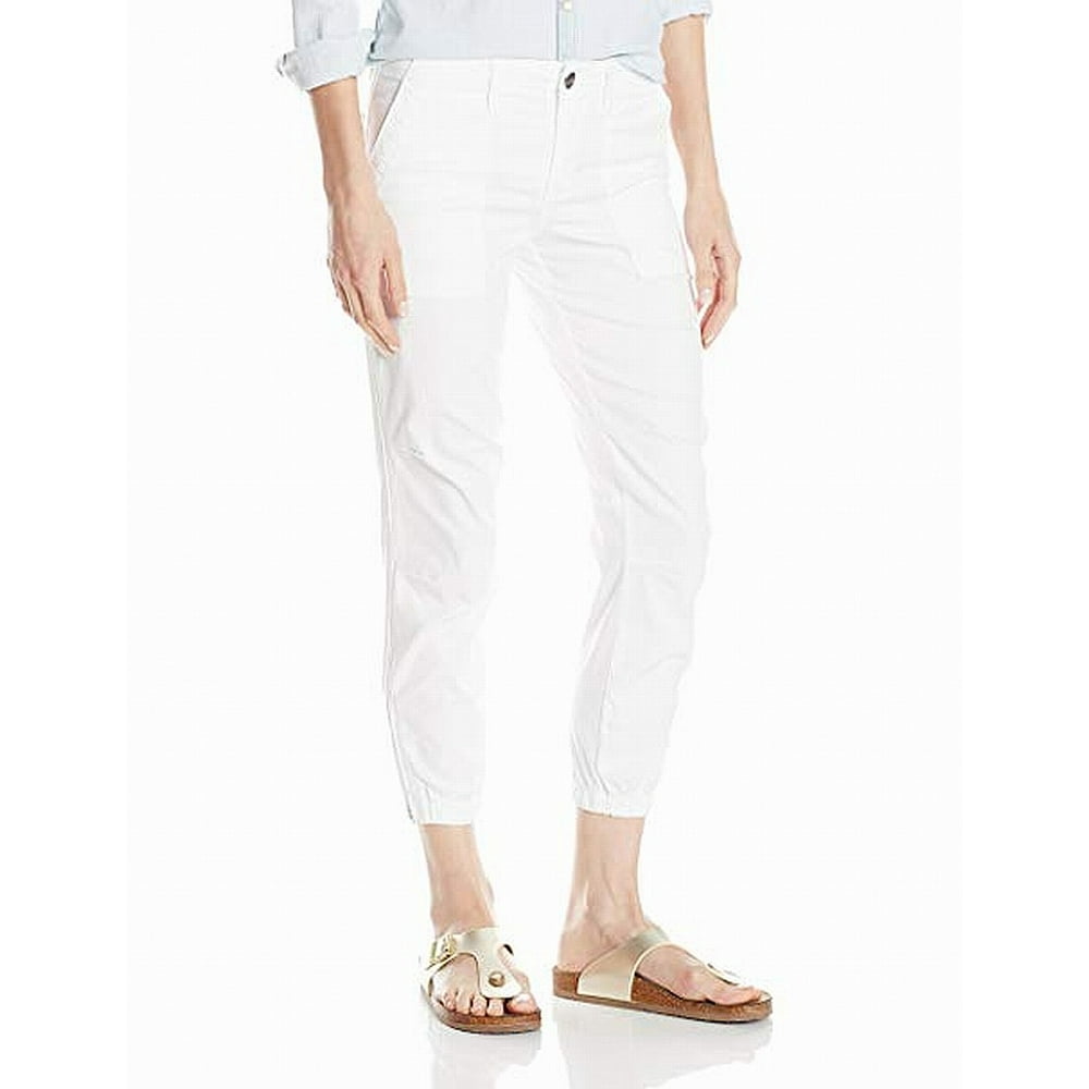 Womens Cropped Elastic Cuff Stretch Pants 28 - Walmart.com - Walmart.com