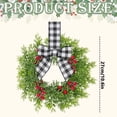 thumbnail image 5 of 2 PCS 10.6 Inch Fall Norfolk Pine Wreaths for Cabinets, Rustic Wreath with Red Berries & Black White Buffalo Plaid Bow, Farmhouse Thanksgiving Wreath for Fireplace Indoor Outdoor Home Decor, 5 of 5