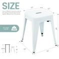 thumbnail image 3 of Stackable Bar Stools Set of 4, 18 Inch Industrial Backless Metal Barstools for Indoor Outdoor Kitchen Dining Patio Garden Classroom, White, 3 of 11