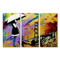 Elephant Stock Shelter At Bay Wall Art - Horizontal Multi Panel Canvas - Living Room Wall Decor - Architecture Multi Panel - Black And Blue Decor By Abcartattack - 45" x 28"