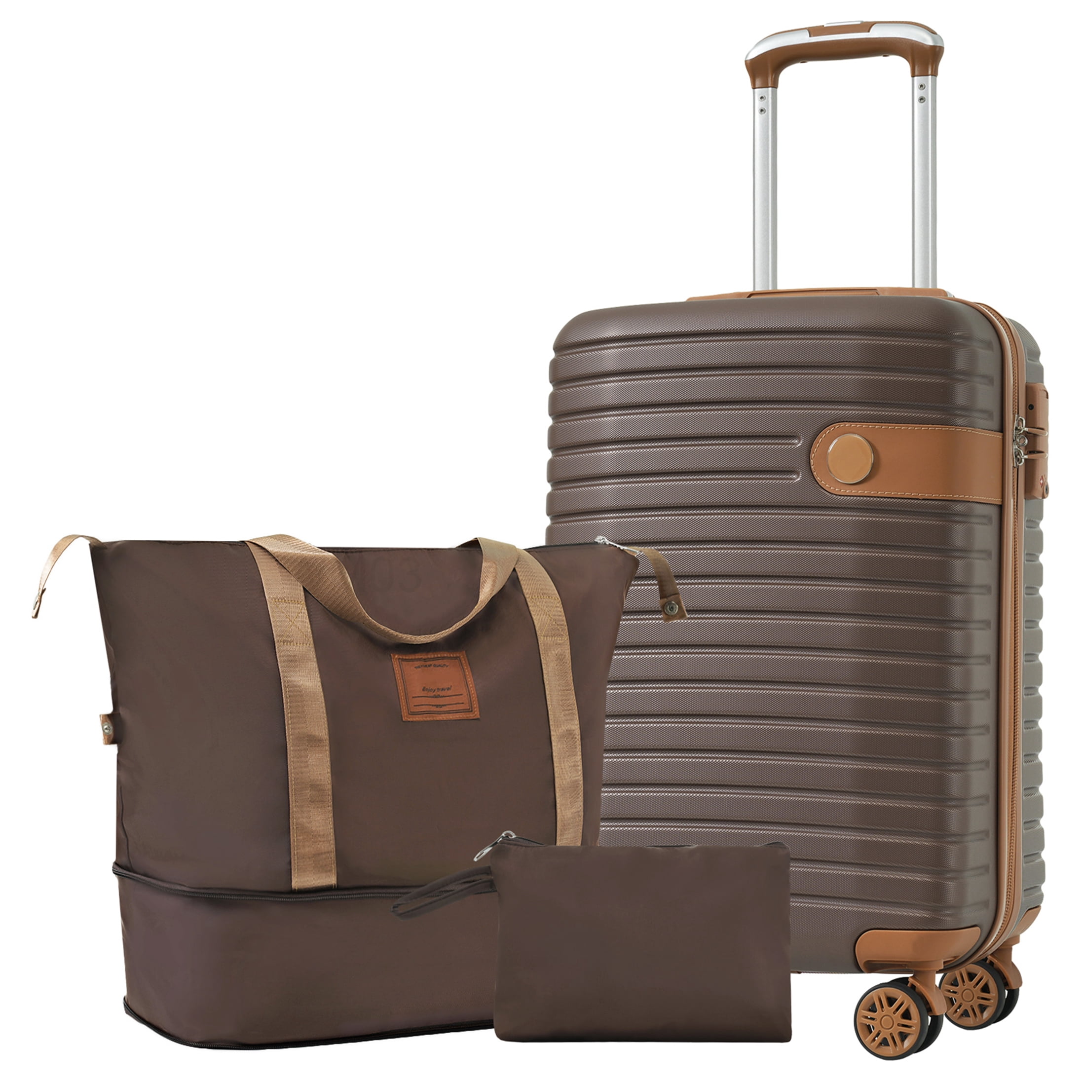Airline Approved 20in Carry On Luggage Set, Lightweight ABS Suitcase with 360 Wheels & TSA Lock