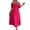 Hot Pink, variant on Sngxgn Women's Long Sleeve Dress with Slit Elegant Long Neck High Waist A-Line Midi Dress(Hot Pink,L)