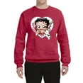 thumbnail image 2 of Wild Bobby, Betty Boop Heart Blowing Kiss Dog Betty Boop Unisex Crewneck Sweatshirt, Vintage Heather Red, Small, 2 of 5