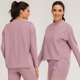 thumbnail image 4 of Sudadera de mujer Cuello redondo Manga larga Dobladillo asimétrico Secado rápido Running Fitness, 4 of 8