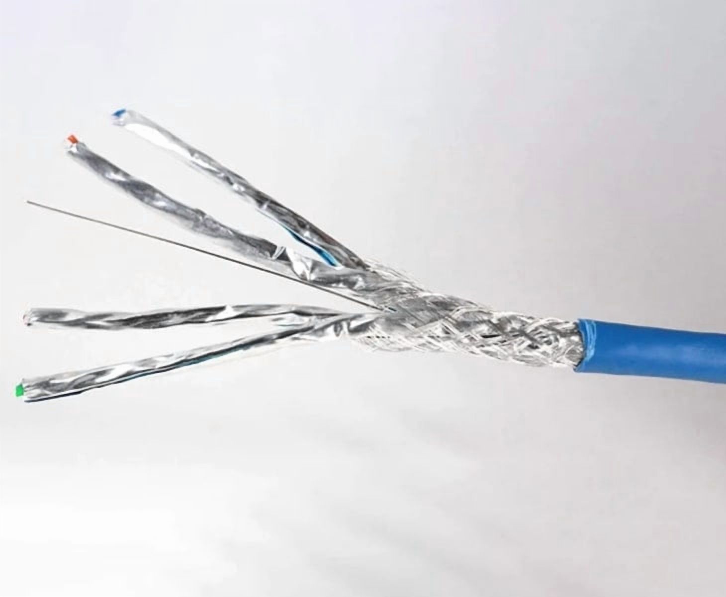 Cat8 Plenum Shielded Blue 22AWG Solid Copper 1000ft Ethernet Cable