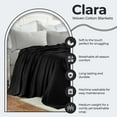 thumbnail image 5 of Superior Clara Cotton Striped Woven Blanket, Full Queen, Black, 5 of 12