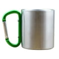 thumbnail image 1 of Taza portátil de acero inoxidable para agua, té y café con asa de mosquetón Verde, 1 of 6