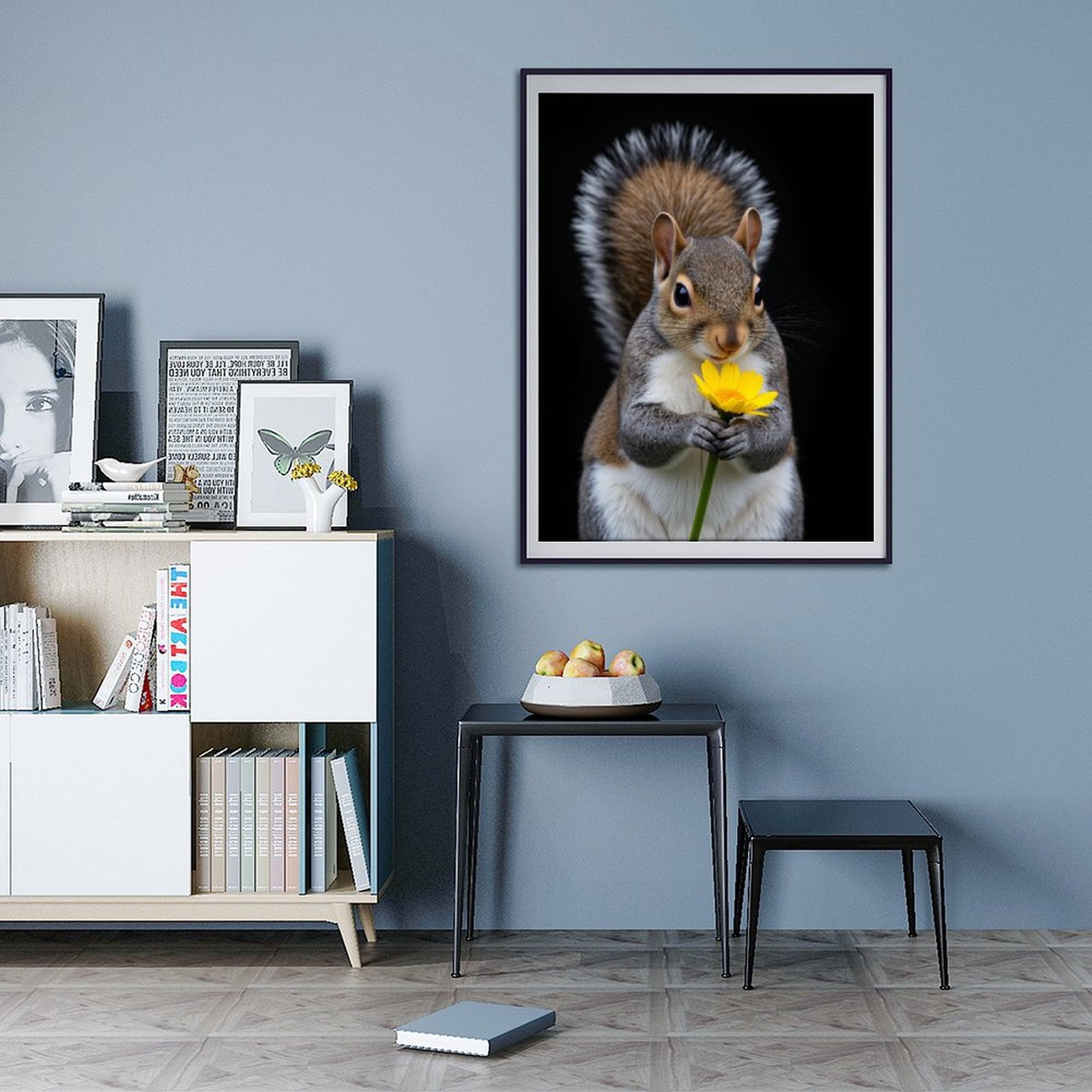 Diamond Art Kit for Adults, Squirrel Holding Yellow Flower Diamond Painting for Adults Beginners, DIY Diamond Art Painting Kits, 5D Diamond Painting Crafts for Home Decor 12x16 Frameless