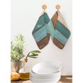 thumbnail image 2 of Farmhouse Blue Teal Brown Kitchen Dish Towels for Drying Dishes Set of 3, Ombre Wooden Vintage Waffle Weave Microfiber Hand Tea Bathroom Towels Quick Dry & Absorbent Towel 12x12, 2 of 7