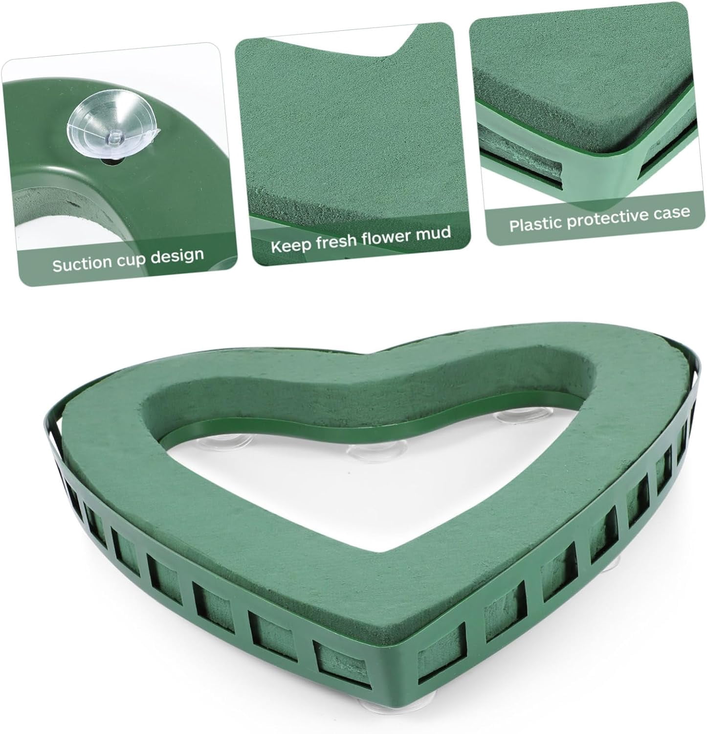 ABCISI Floral Foam Block Shaped Floral Foam Cage with Suction Cup for Fresh or Flowers, Wedding Party Decorations, Dry and Wet Flower Cage Holder for Flower Arrangement