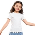 thumbnail image 4 of Xijirk Girls Shirts,Short Sleeve Knit Shirt Casual Round Neck Tee Top Soft Comfortable Blouse for Everyday Play School Daily Wear,Boys Shirts,11-12 Years,White, 4 of 4