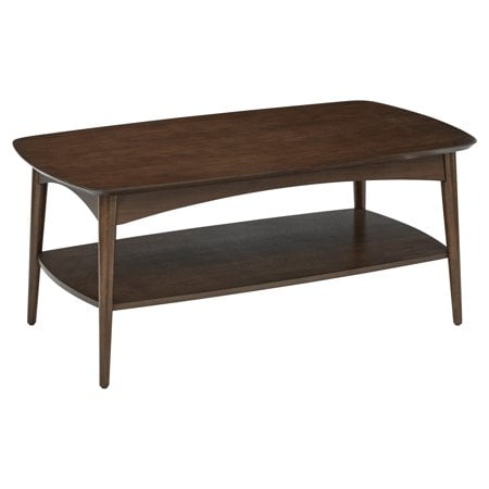 OSP Home Furnishings Table Basse Copenhagen avec Tablette de Rangement Inférieure et Assemblage Facile, Noyer