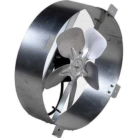 Powerful Exhaust Fan 80 Watt Galvanized 12-Inch Fan, Gable Mount, Attic Ventilator for House, Chicken Coop, Garage, Greenhouse RV Waterproof - Plug Play (Fan )