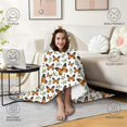 thumbnail image 4 of Wearable Blanket,White Orange Butterfly Leaf Pattern Hooded Wearable Flannel Blanket for Adults & Teens,Winter Poncho Shawl Wrap Cape Cozy Anti-Pill,50"x60", 4 of 5