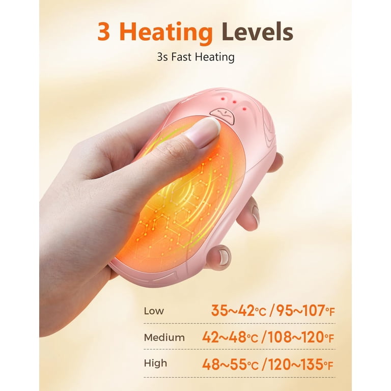 Magnetic Rechargeable Hand Warmers 2 Pack - 3s Fast Heating, 3 Settings, Portable For Outdoor & Gifts-788971