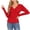 Red, variant on Oplxuo Women's Sexy Low Cut Ribbed Knit Shirts - 2024 Fall Winter Slim Fit V Neck Long Sleeve Pullover Casual Sweaters