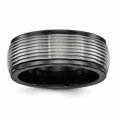 thumbnail image 1 of Edward Mirell Black Ti & Titanium Polished Grooved Ring Size 11, 1 of 4