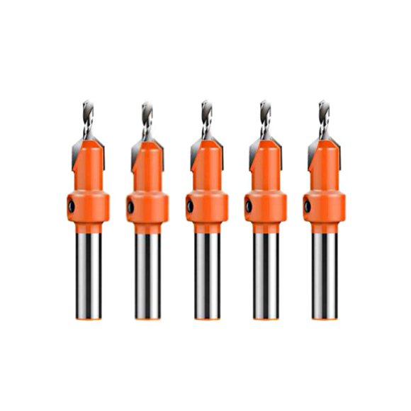 Countersink Drill Bit Set, Available Combinations Sds Plus Bits Bits with High Hardness Carbon Steel Shank and Alloy Tip for Woodworking Carpentry Drilling