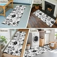 thumbnail image 5 of 2'x6' Rug Runners for Hallways Kitchen, Vintage Flowers Non Slip Entryway Beside Floor Carpet Runner, Black White Farmhouse Floral Plants Washable Laundry Room Bedroom Throw Rugs Mat for Family Pet, 5 of 8