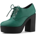 thumbnail image 1 of Unique Bargains Women's Platform High Block Heel Ankle Boots, 1 of 6