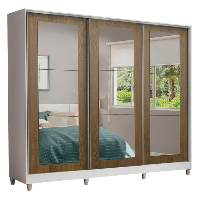 Ropero Closet Madesa 3 Puertas 3 Espejos con Pies BM