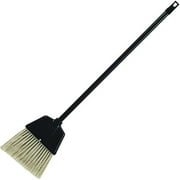 Angle View: Genuine Joe Angled Broom, f/Lobby Dust Pan Kit, Plastic, Black 02408