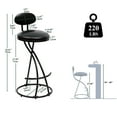 thumbnail image 4 of Round Bar Stools Set of 2 27 Inch Modern Counter Height Barstools Velvet Armless Barstools with Back Upholstered Bar Chairs Dining Chair Stools Kitchen Island Stools,Black, 4 of 8
