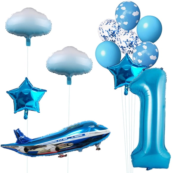 Set de globos aeroplanos MPRVAKYF para decoración de fiestas, 31 pulgadas, azul