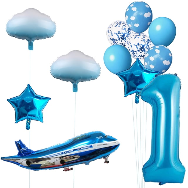 Set de globos aeroplanos MPRVAKYF para decoración de fiestas, 31 pulgadas, azul