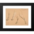 thumbnail image 2 of Jacques-Raymond Brascassat 24x19 Black Modern Framed Museum Art Print Titled - Study of Legs and Dog Tail, 2 of 5