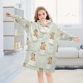 thumbnail image 5 of Wearable Blanket with Sleeves and Pocket Oversized Hooded Sweatshirt 3-14 YR Cute Capybara in Coffee Cups S, 5 of 7