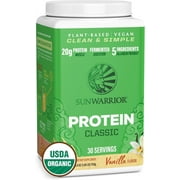 (2 pack) Sunwarrior Classic Protein Vanilla Organic Vegan Protein Powder with BCAA 750g