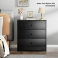 thumbnail image 6 of Nightstand, Bedside Tables, Modern Night Stand with 3 Storage Drawers, Small Wooden Dresser Chest of Drawers Bedside Cabinet for Bedroom Small Spaces, Black, 6 of 12