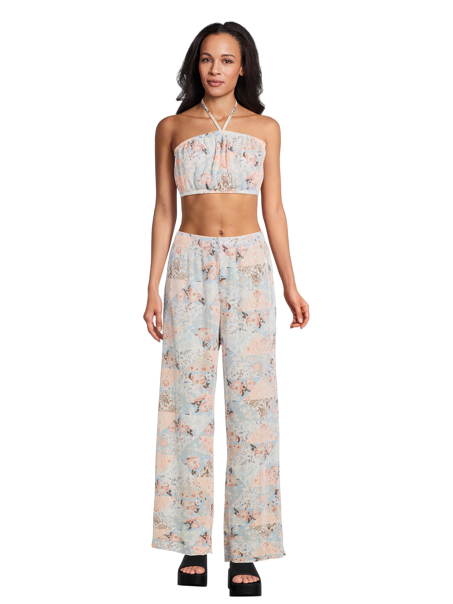 No Boundaries Tube Top and Pants Set, 2 Piece, Women’s and Women’s Plus