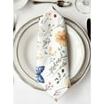 thumbnail image 2 of nqOlkjepod Spring Blossom Floral Cloth Napkins Set of 8 Reusable Dinner Napkins, Farmhouse Butterfly Botanical Cocktail Napkin Washable Table Napkins for Wedding/Holiday Party/Baby Shower 20"x20", 2 of 8