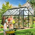 thumbnail image 6 of NETAJE 6'x11' Polycarbonate Greenhouse, Large Aluminum Walk-in Green House for Backyard, 6 of 8