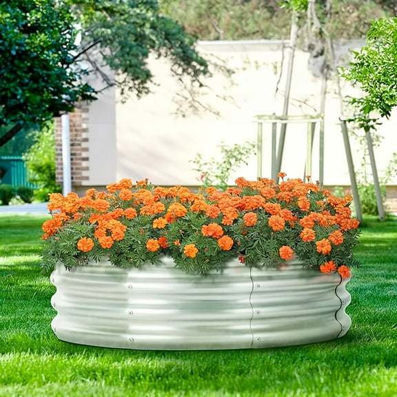 er Raised Bed, 3x3x1ft Metal er Box For Gardening, Large Raised Beds For Vegetables & Flowers (3FT Diameter, Round)