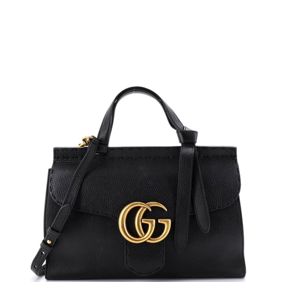 Pre-Owned GG Marmont Top Handle Bag Leather Small By Rebag