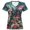 Dark Green, variant on Womens T shirts V Neck Short Sleeve Mushroom Floral Print Summer Tops