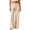 thumbnail image 5 of QGJZVUNL Button High Waist Trousers for Womens Striped Wide Leg Pants with Pockets Size XL, 5 of 6