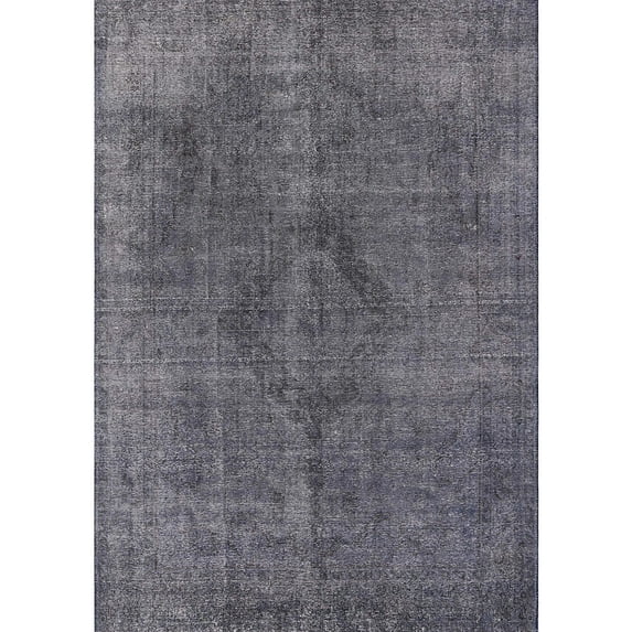 Ahgly Company Machine Washable Indoor Rectangle Industrial Modern Iron Gray Area Rugs, 7' x 10'