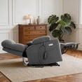 thumbnail image 2 of Triple Motor Power Lift Recliner with Massage and Heat, Electric Recliner Chair for Elderly, Adjustable Headrest, Infinite Position, Cup Holders, USB Ports, Grey, 2 of 11
