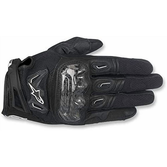 Alpinestars Men's SMX-2 Air Carbon V2 Leather Motorcycle Glove, Black, Medium