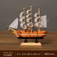 thumbnail image 3 of Modelo de velero de Barco Pirata, decoración de madera pequeña, adornos para pasteles, barco de pesca, decoración de Mesa para el hogar, LED 16-20cm, 3 of 4