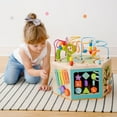 thumbnail image 2 of Teamson Kids Preschool 7 in 1 Wooden Activity Cube Puzzle Educational School Toy Durable, 2 of 10