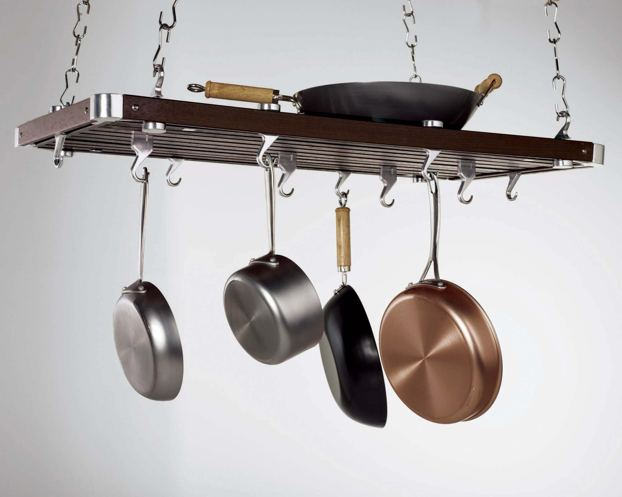 Concept Housewares Espresso Wood Rectangular Ceiling Mounted Pot