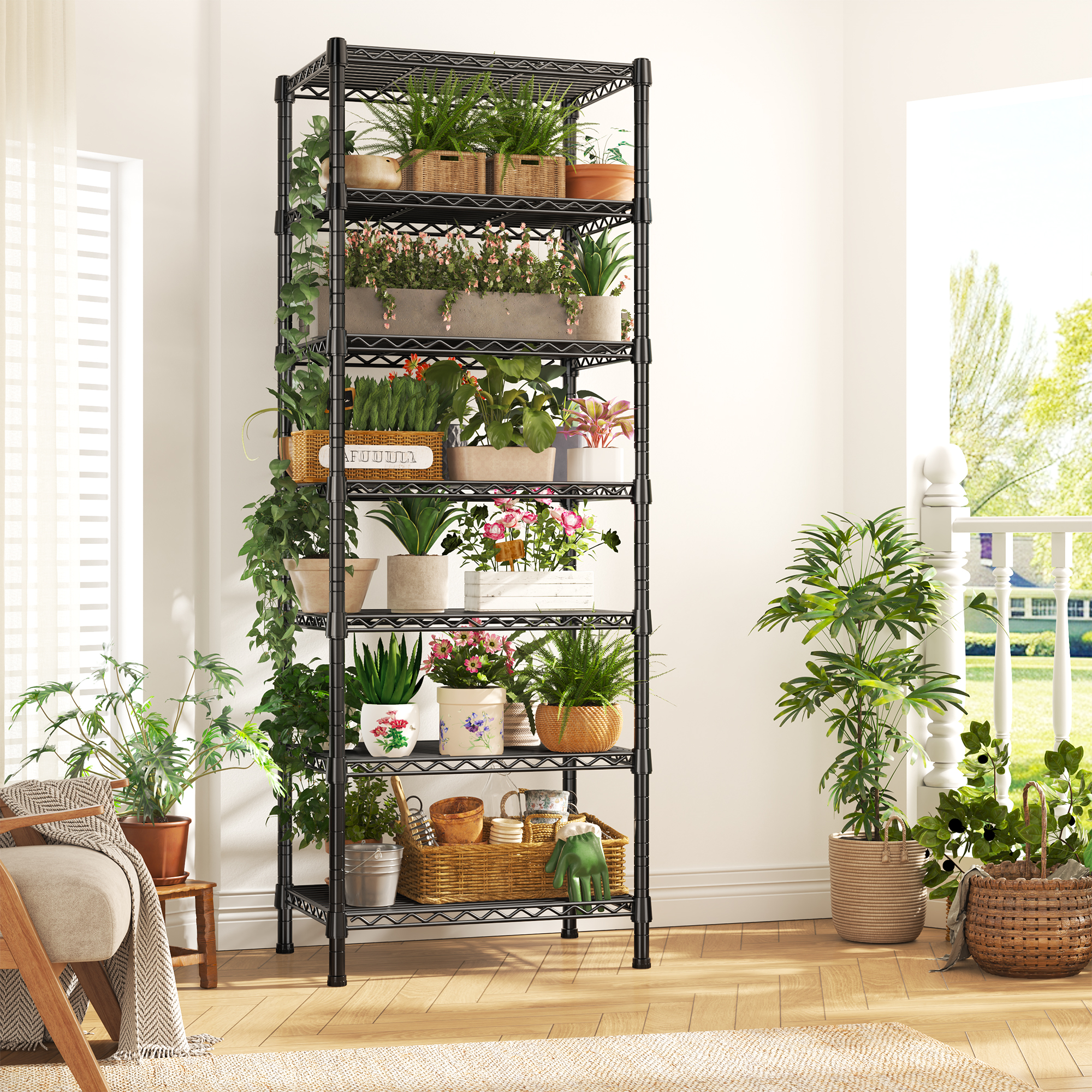 REIBII 7-Tier Adjustable Wire Shelving, 71