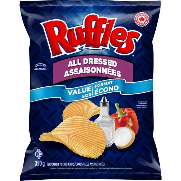 Ruffles All Dressed Flavoured Potato Chips, 350g
