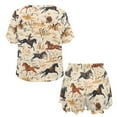 thumbnail image 5 of Yuyamidu Western Cowboy Pajama Set for Women Summer Short Sleeve Lounge Sets Comfy Shorts Sleepwear Cozy Loungewear with Pockets Two-Piece, 5 of 7