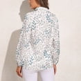 thumbnail image 2 of Isolated Gray-blue Branches Hand Drawn Leaves Long Sleeve Blouse Woman Streetwear Casual Shirts Summer Oversize Woman Streetwear Clothing Birthday Present, 2 of 7